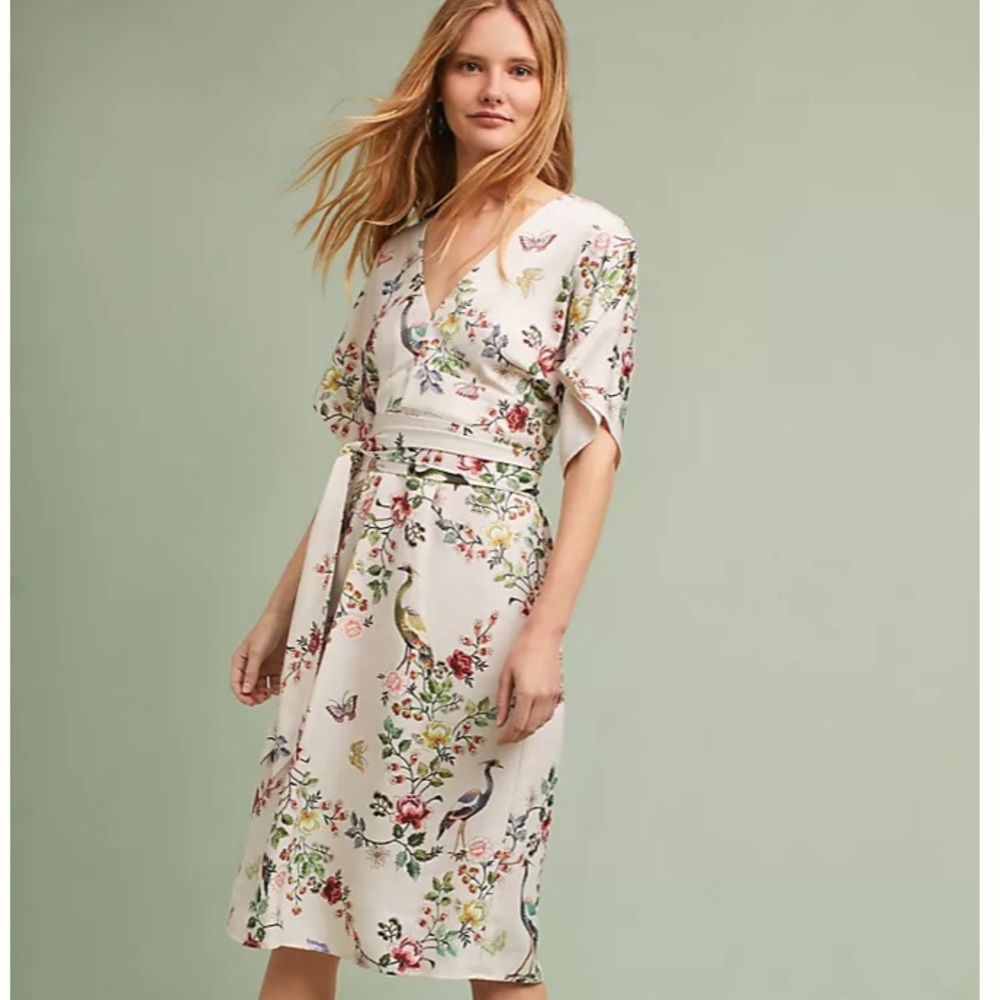 Anthropologie dra Avian Kimono Midi size 8